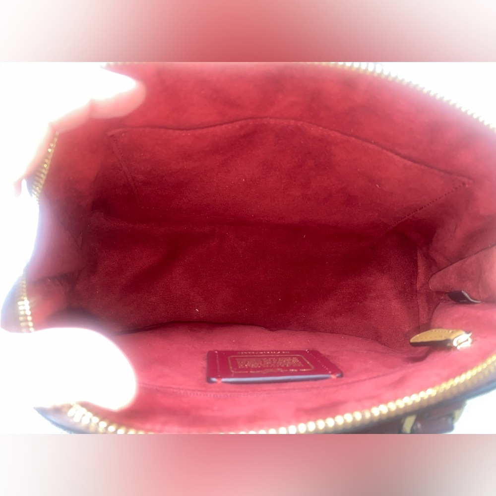 Coach Signature Debossed Patent Oxblood Mini Sierra Crossbody GUC - Picture 13 of 15